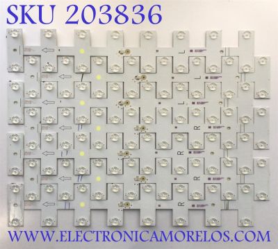 KIT DE LEDS PARA TV TCL 7 PIEZAS / NUMERO DE PARTE 50HR330M16B0 V4 / B0101-000070 / 50HR330M16B0 / 50S54 B / E517260 / PANEL LVU500NDDJ / MODELO 50S546